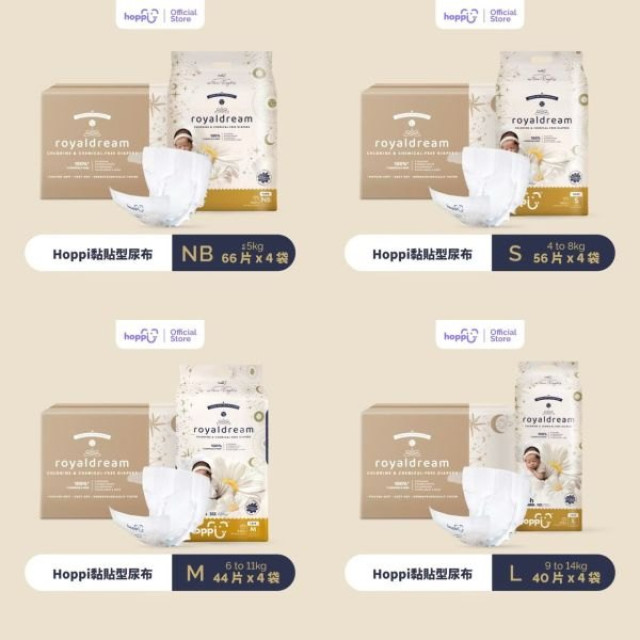 Hoppi皇家系列黏貼型紙尿褲-箱購