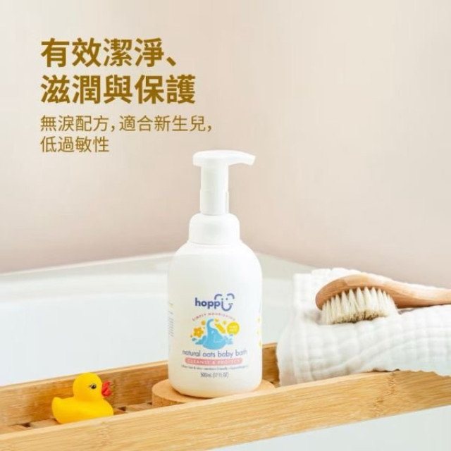 Hoppi天然燕麥嬰兒洗髮沐浴二合一慕斯-箱購500ml*15瓶