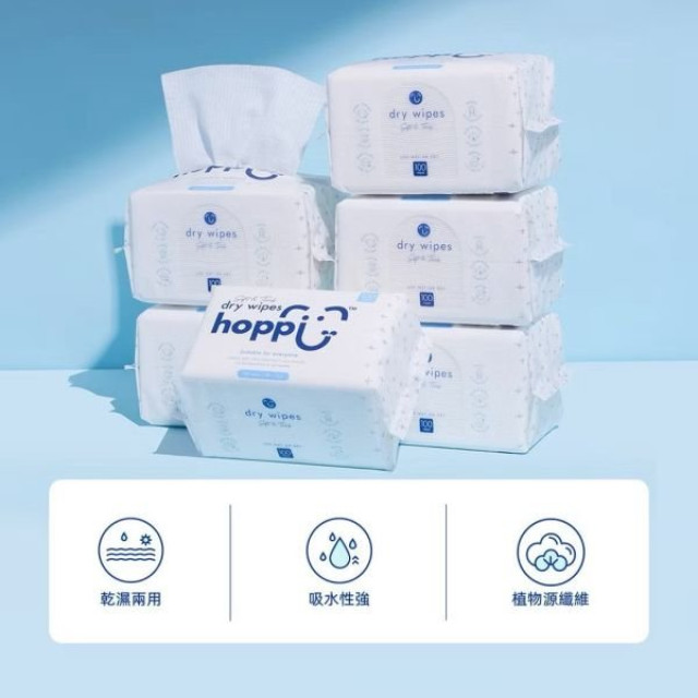Hoppi 雲朵乾濕兩用巾-箱購100抽*12包
