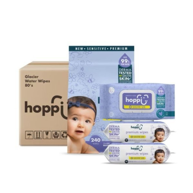 Hoppi高級敏感濕紙巾-箱購80抽*12包