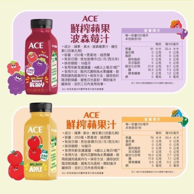 ACE 果園系列 鮮榨果汁(多款)
