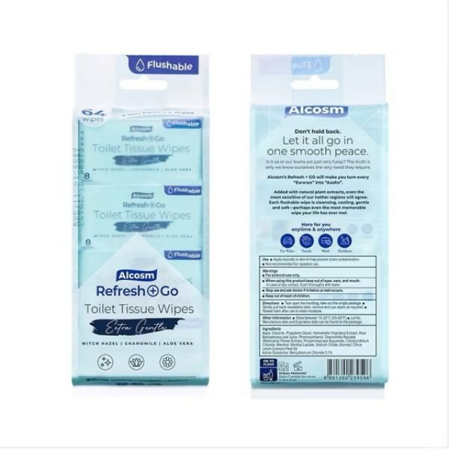 Hoppi Alcosm除菌舒緩濕式衛生紙迷你包-箱購8抽*192包