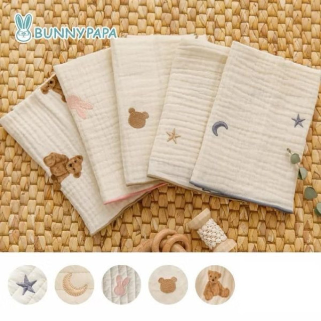 BUNNY PAPA 三重紗布手帕-2入組(多款)