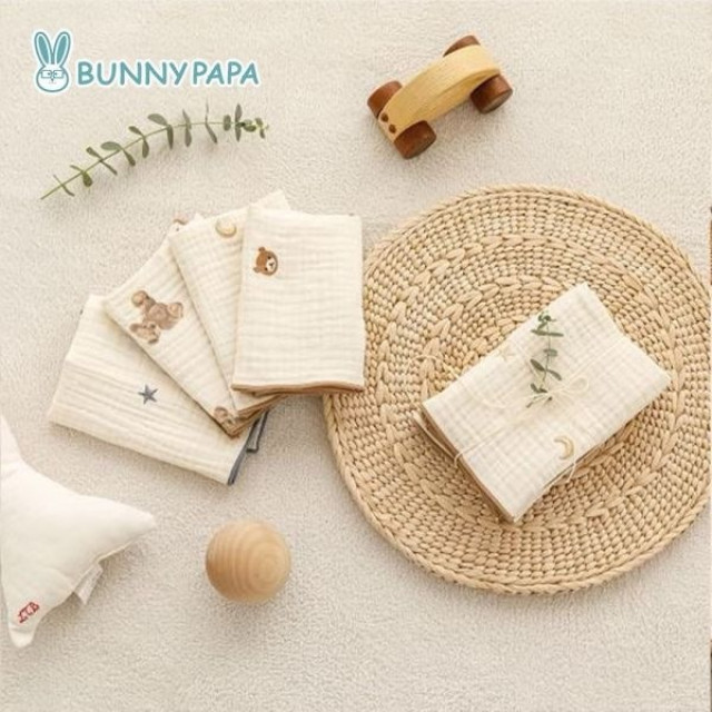 BUNNY PAPA 三重紗布手帕-2入組(多款)