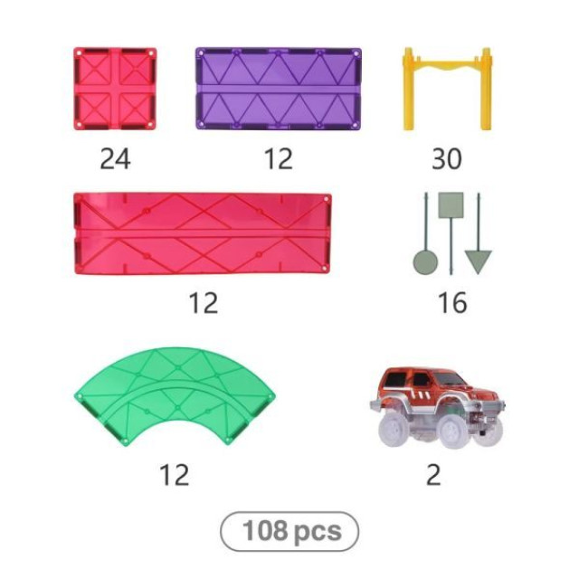 MNTL 磁力拓荒者 MAG Car Pioneer(108pcs)