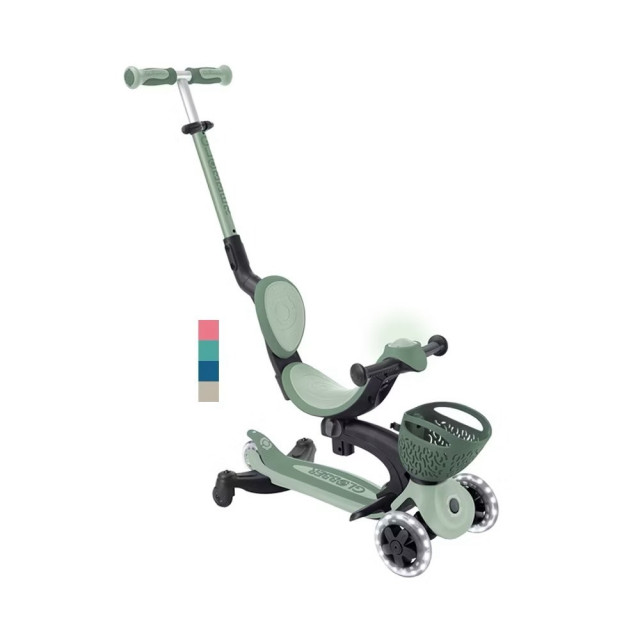 GLOBBER GO‧UP 豪華版360度多功能滑板車-白色發光前輪(多款)