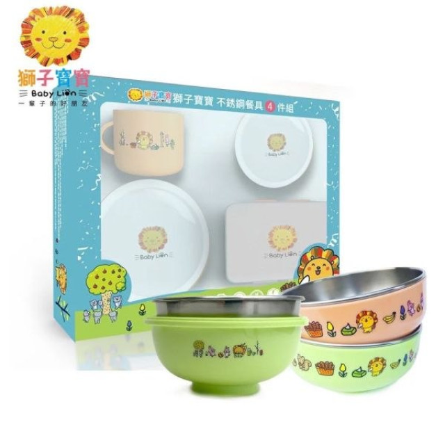 獅子寶寶 不鏽鋼餐具-四件組(多款)