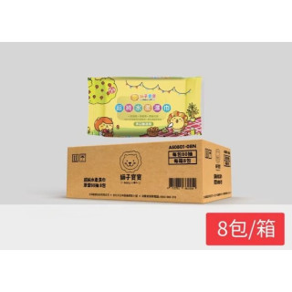 獅子寶寶 超純水柔濕巾厚型箱購80抽*8包/箱(無蓋)