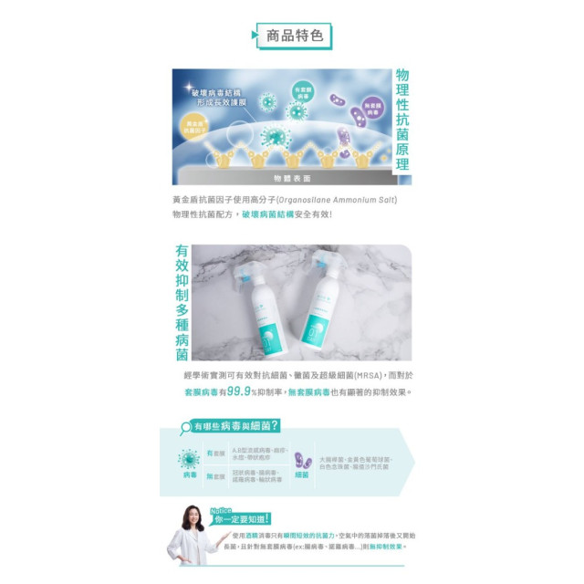 黃金盾 抗菌清潔噴劑01-250ml