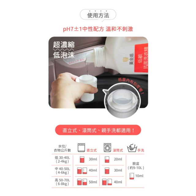 黃金盾 低敏抗菌洗衣精1000ml