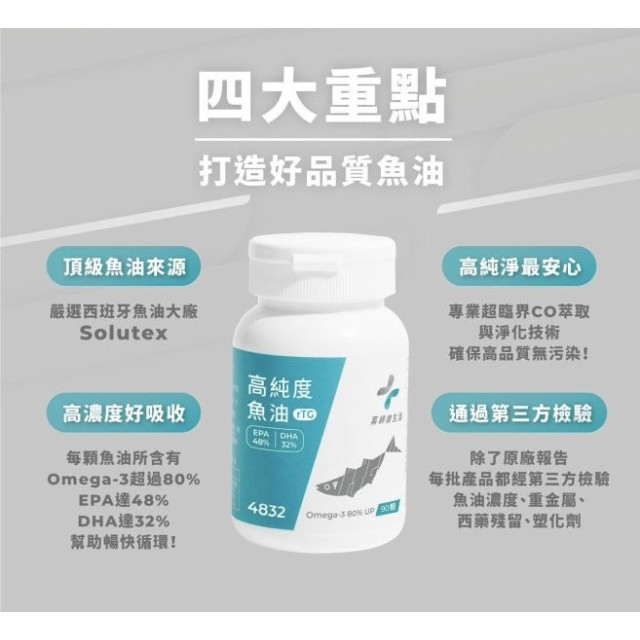 藥師健 4832高純度魚油-90顆/瓶