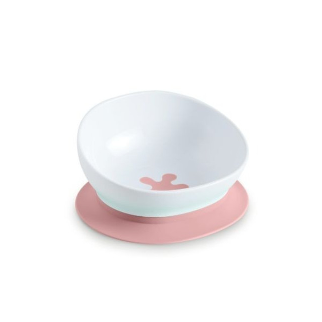 英國doddl秒拾餐具 - 人體工學兒童學習餐具 - 碗有引力秒吸餐碗 -乾燥玫瑰粉