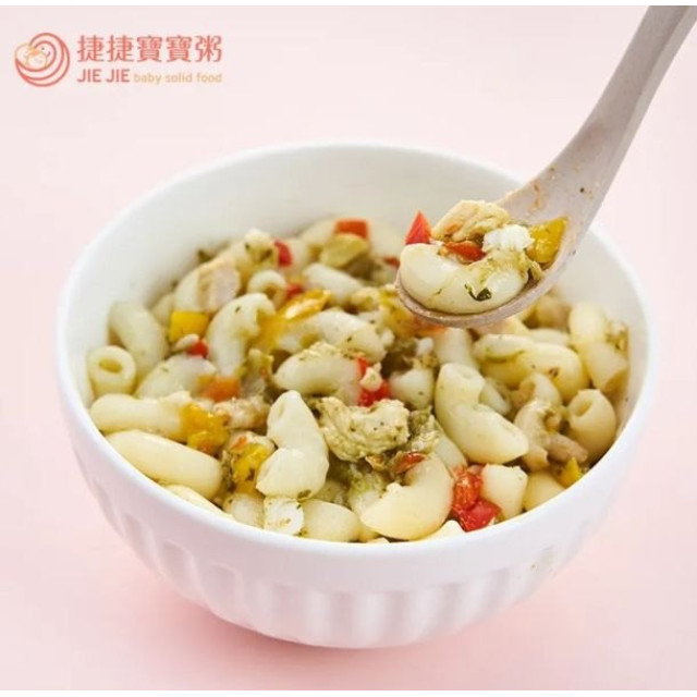 捷捷 寶寶副食品-2-M3 青醬海陸義大利麵(180g*2盒)
