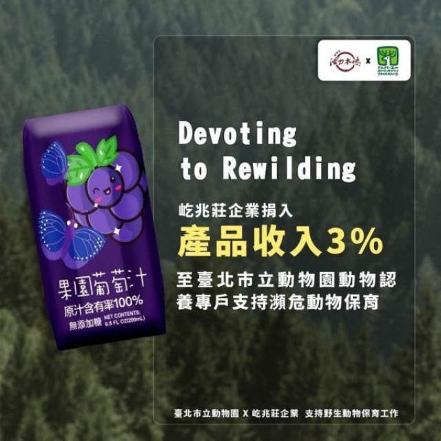 臺北市立動物園 × 100%果園綜合葡萄汁24瓶/箱