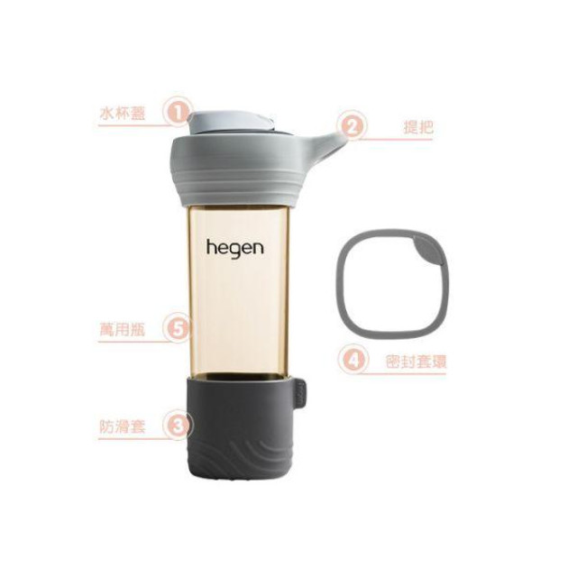 hegen Lifestyle PPSU 隨行輕量水瓶 450ml-巴黎灰