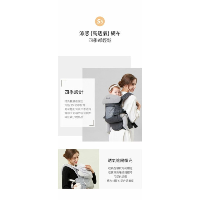 Bebefit S7旗艦款智能嬰兒揹帶(多款)
