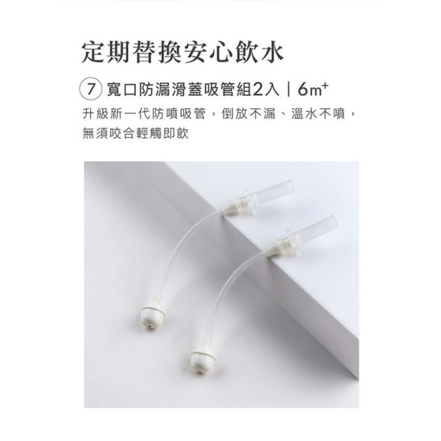 小獅王 蘊蜜寬口防漏滑蓋吸管組