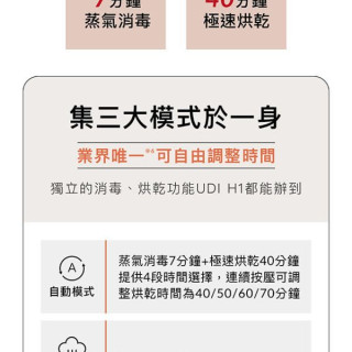 小獅王 UDI H1智能高效蒸氣烘乾消毒鍋(多款)