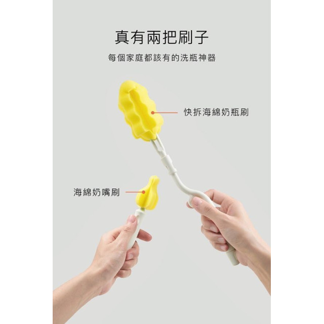 小獅王 超柔無垢海綿快拆旋轉奶瓶刷