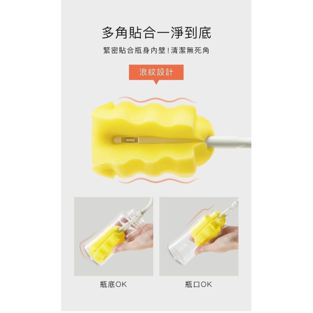 小獅王 超柔無垢海綿快拆旋轉奶瓶刷
