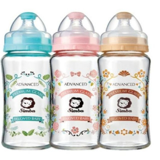 小獅王 蘿蔓晶鑽寬口玻璃大奶瓶270ML