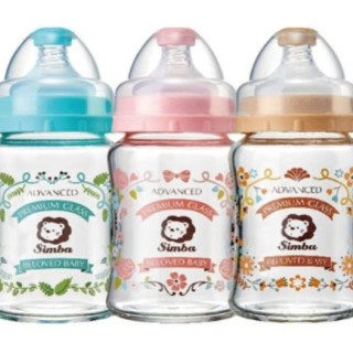 小獅王 蘿蔓晶鑽寬口玻璃小奶瓶180ML(多款)