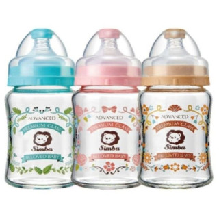 小獅王 蘿蔓晶鑽寬口玻璃小奶瓶180ML(多款)