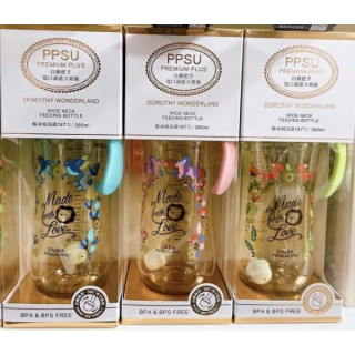 小獅王 桃樂絲PPSU自動把手寬口葫蘆大奶瓶360ML(多款)