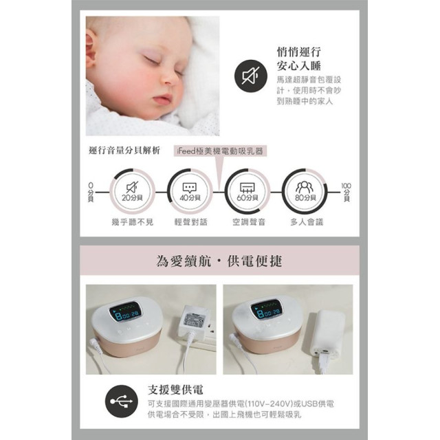 小獅王 iFeed極美機超靜音電動吸乳器(寬口徑)