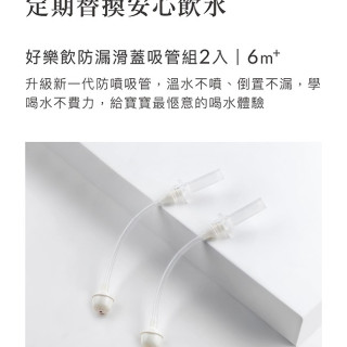 小獅王 好樂飲防漏滑蓋吸管組(2入)