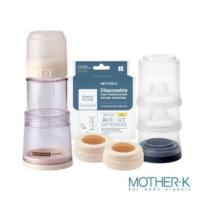 MOTHER-K 入門3餐組Ecozen旋轉伸縮拋棄式奶瓶50入袋組(多款)