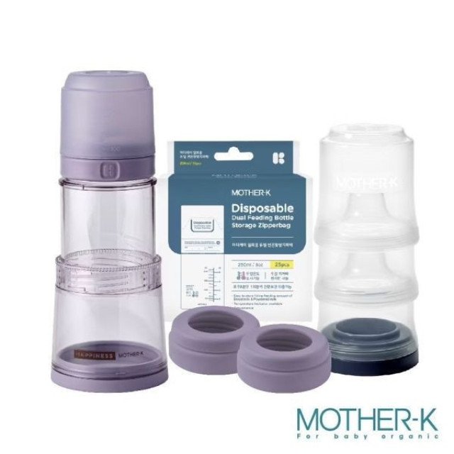 MOTHER-K 入門3餐組Ecozen旋轉伸縮拋棄式奶瓶25入袋組(多款)