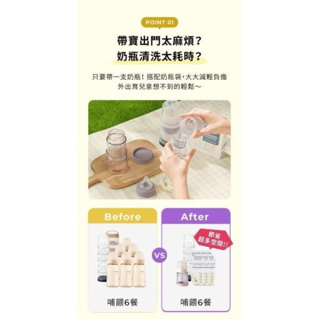 MOTHER-K 入門3餐組Ecozen旋轉伸縮拋棄式奶瓶50入袋組(多款)