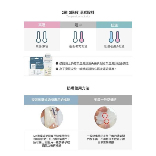 MOTHER-K 溫感拋棄式奶瓶袋250ml-50入