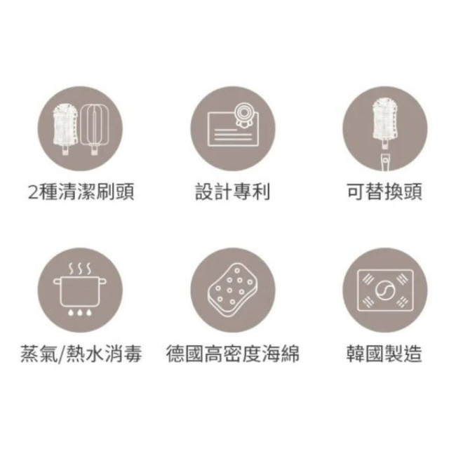 MOTHER-K 極簡奶瓶水杯矽膠海綿刷雙享組(多款)