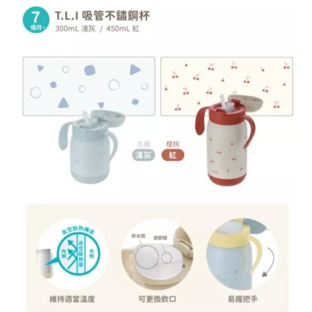 Richell 利其爾 T.L.I第四代吸管水杯200mL(多款)