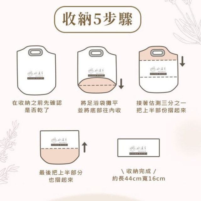 好漢草 感溫摺疊足浴袋