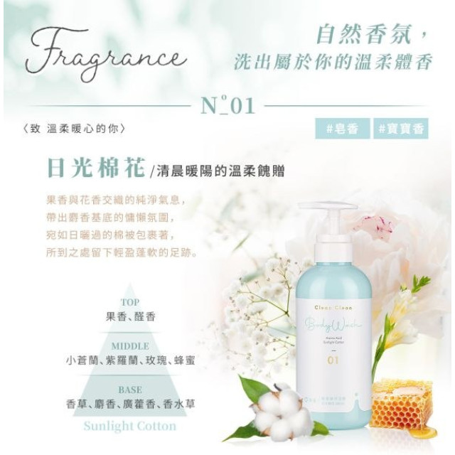 淨淨 胺基酸沐浴露標準瓶500ml(壓頭)