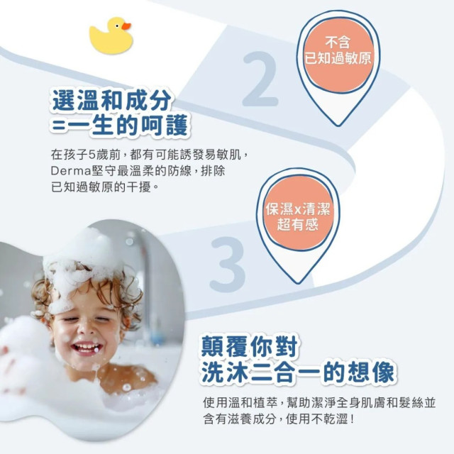 Derma 兒童2合1洗髮沐浴露500ml