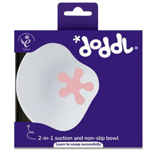 英國doddl秒拾餐具 - 人體工學兒童學習餐具 - 碗有引力秒吸餐碗 -乾燥玫瑰粉