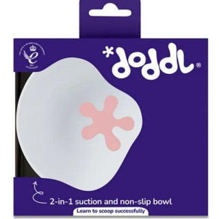 英國doddl秒拾餐具 - 人體工學兒童學習餐具 - 碗有引力秒吸餐碗 -乾燥玫瑰粉