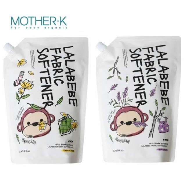 MOTHER-K LALABEBE草本抗敏衣物柔軟精補充包1300ml(多款)