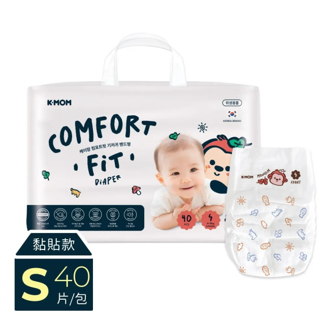 MOTHER-K COMFORT FIT 雲柔鎖水紙尿布黏貼型-S