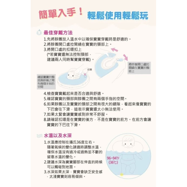 韓國奈比 新版嬰兒游泳脖圈(多款)