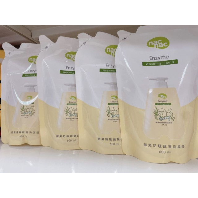 NACNAC 奶瓶蔬果洗潔液-1灌+1補