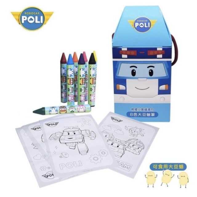 Nunukids 波力8色大豆蠟筆