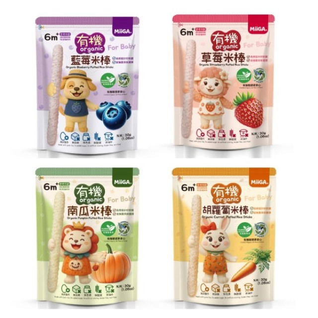 玉山碾米 MiiGA有機米棒30g(多款)