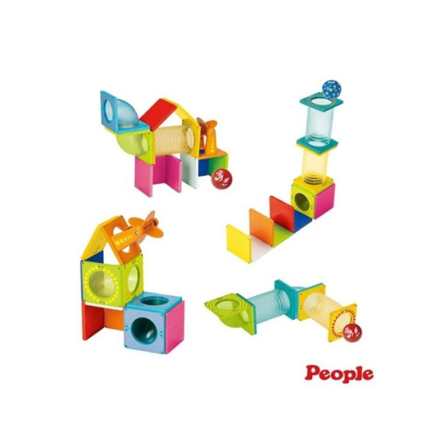 PEOPLE 益智磁性積木BASIC系列-滾球滑道&聲音遊戲組