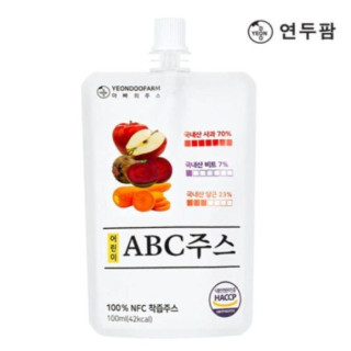 韓國YEONDOOFARM兒童ABC蔬果汁100ML(禮盒30入)