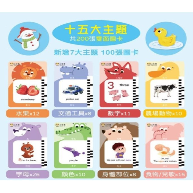 小牛津 互動學習讀卡機-200張雙面圖卡